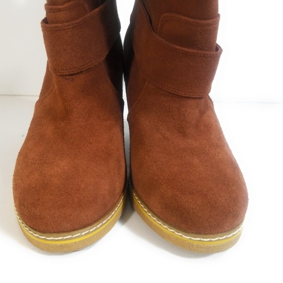 Kelsi Dagger Women Suede Wedges Buckle Boots 9 M - Picture 3 of 8